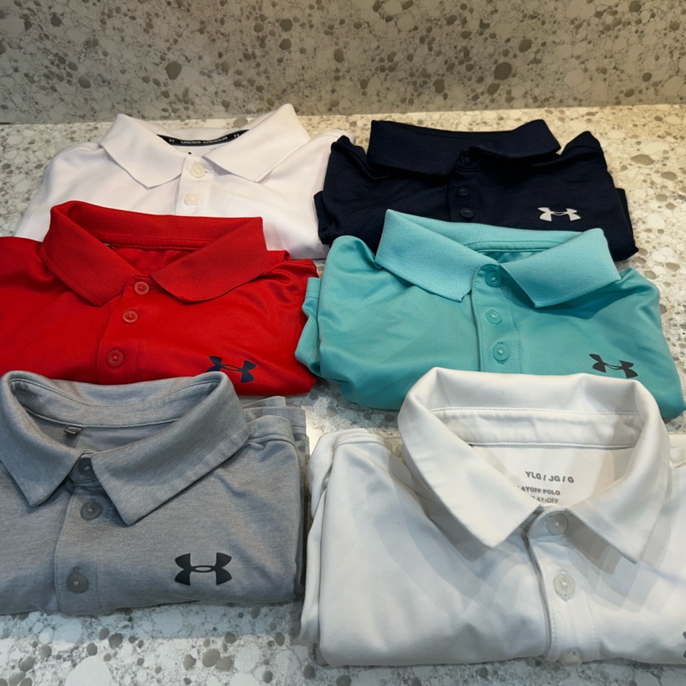 Under Armour boys golf shirts - 6 pack